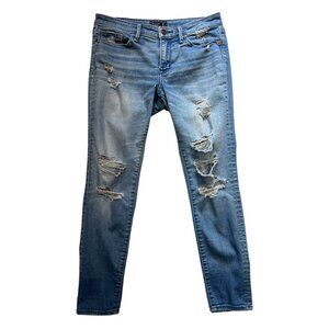 Abercrombie & Fitch Womens Harper Super Skinny Jeans 26/2S Distressed Blue Denim